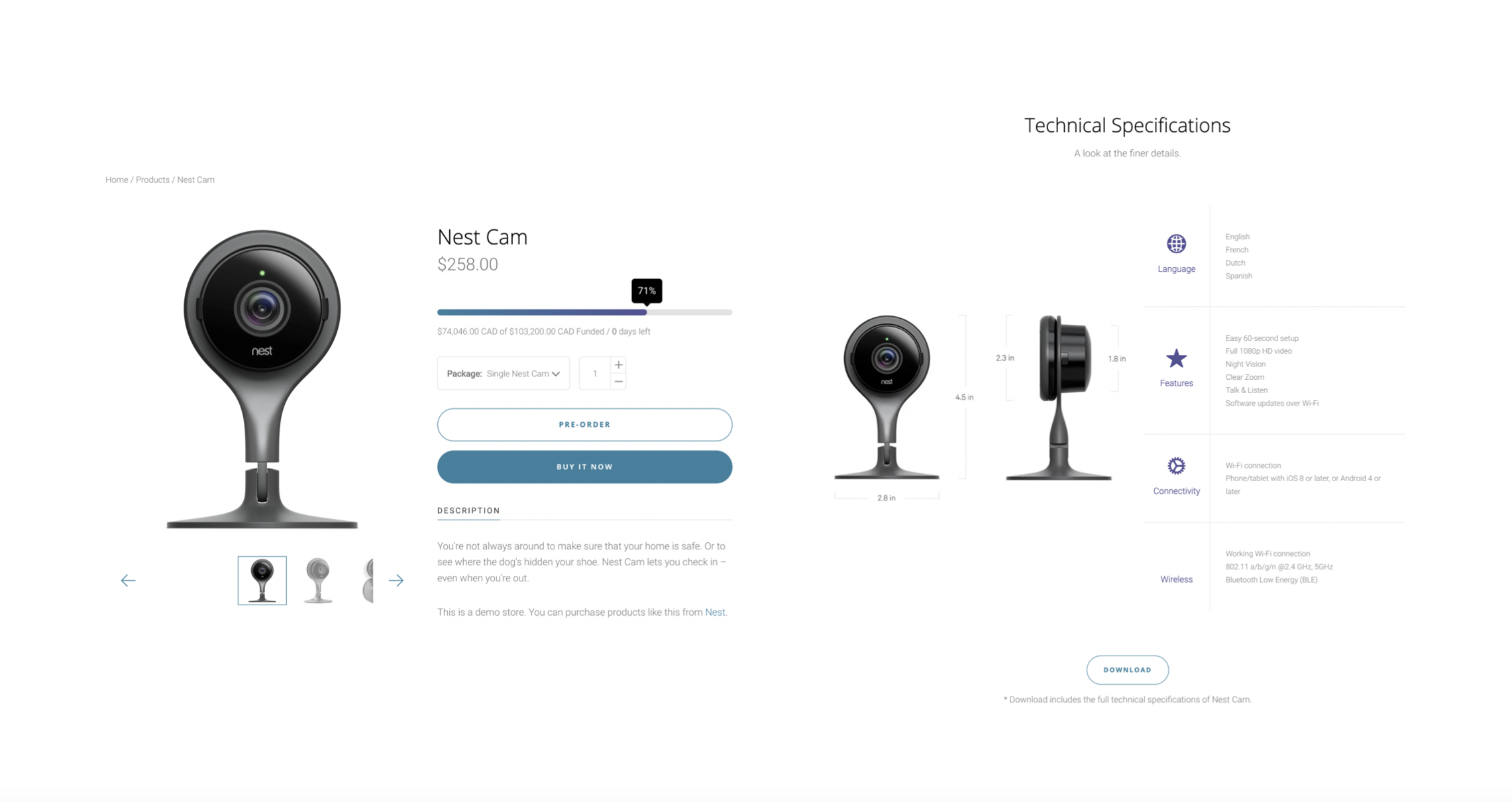 Technical Specifications For NOW Devices