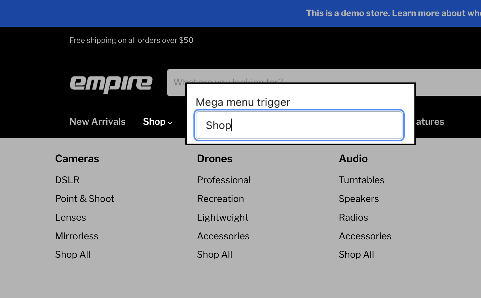 add menu item to mega menu trigger field to connect mega menu.png