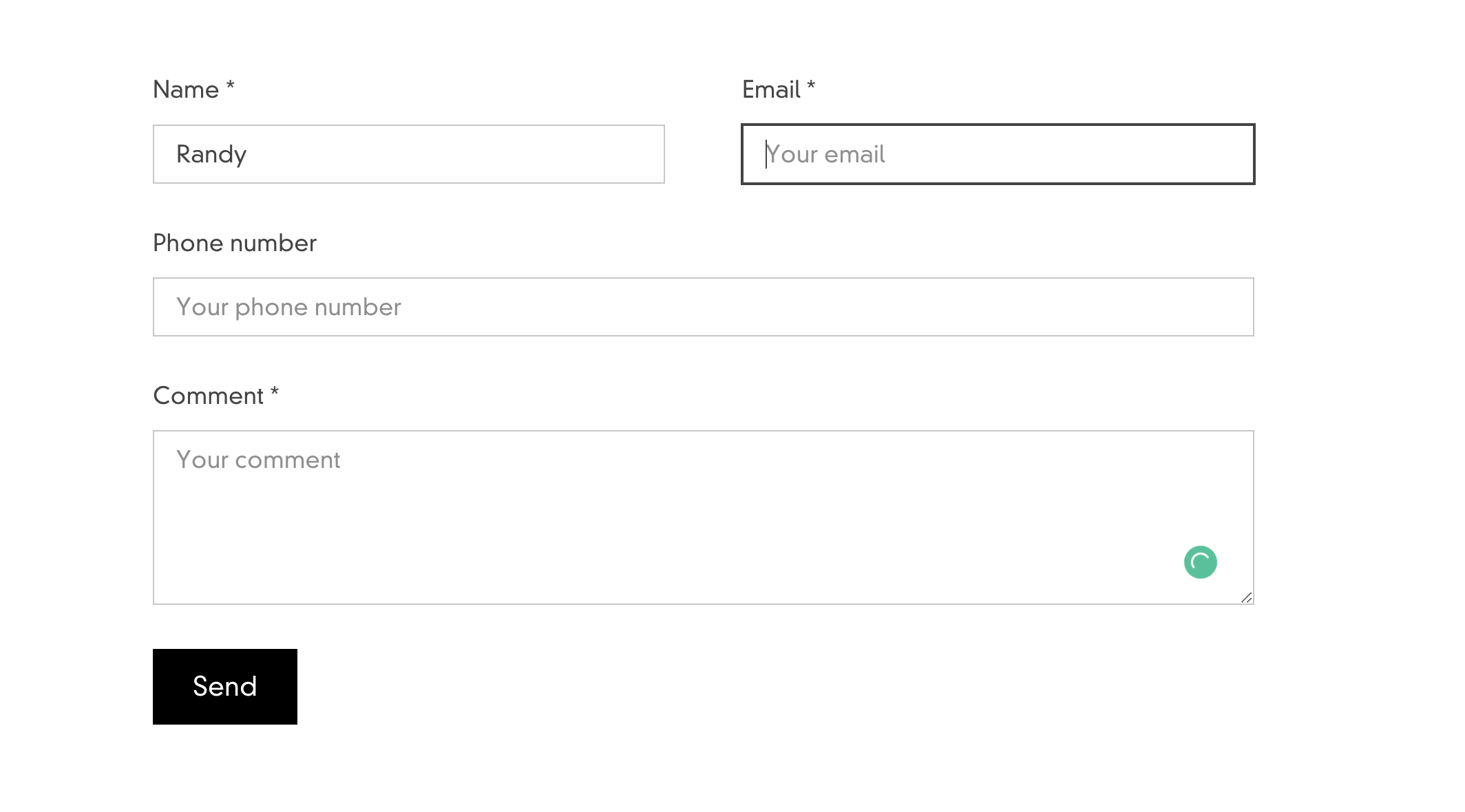 adding contact info and message to contact form.png