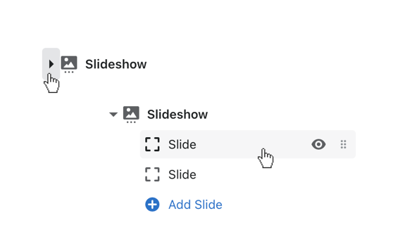 click the toggle beside slideshow to reveal the blocks.png