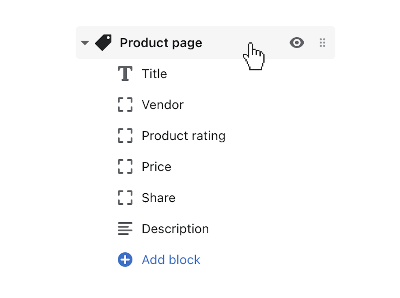 Click product page to open general settings for the product page template.png