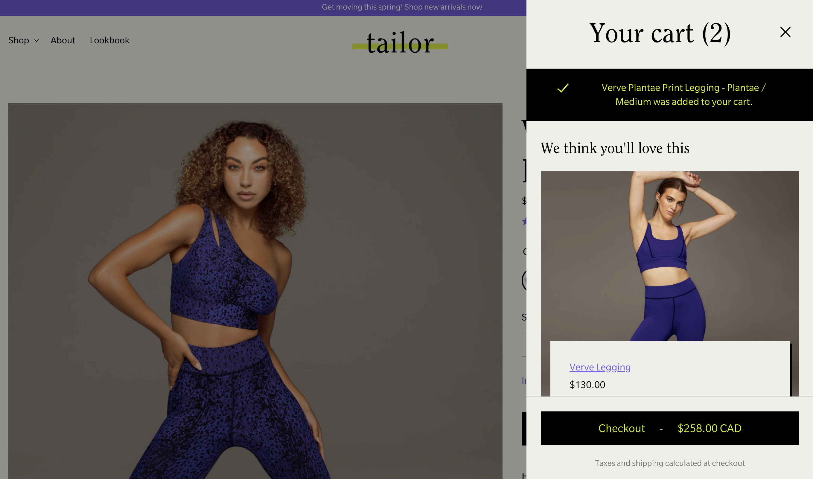 verve legging poduct cross-selling in dawer cart.png