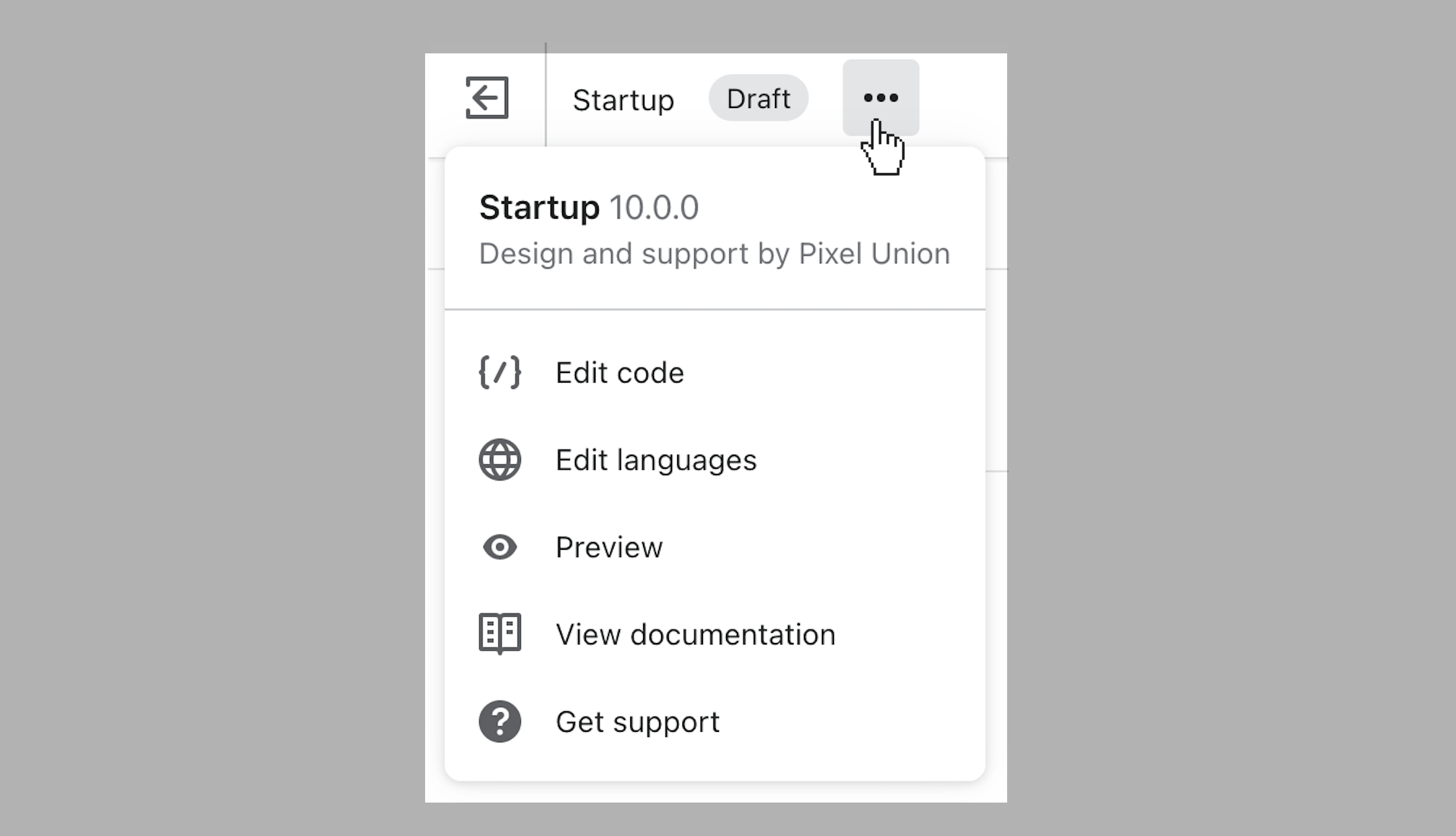 startup_theme_version_revealed_by_clicking_three_dots_theme_action_menu.png